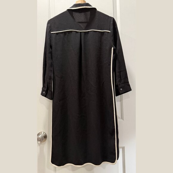 Ann Taylor | Black shirt dress with white accents - Picture 2 of 3